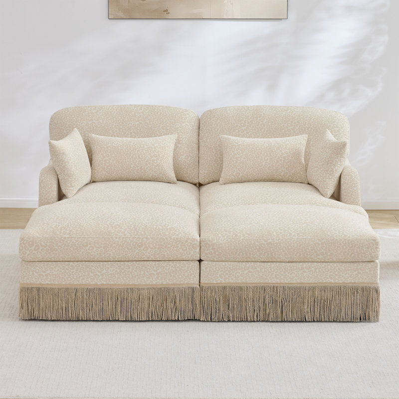 Canapé Comfy Chenille Leopard, Beige