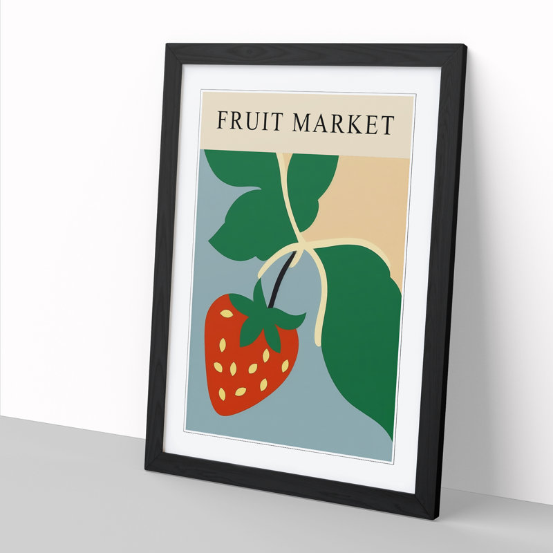 Strawberry Fruit Market Exhibition Vol.3 1 Piece Single Picture Frame Wall Art, 34cm H x 25cm W x 2cm D