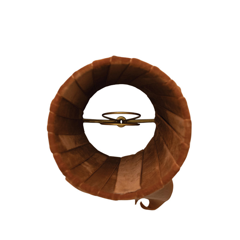 Mini abat-jour en velours Camel