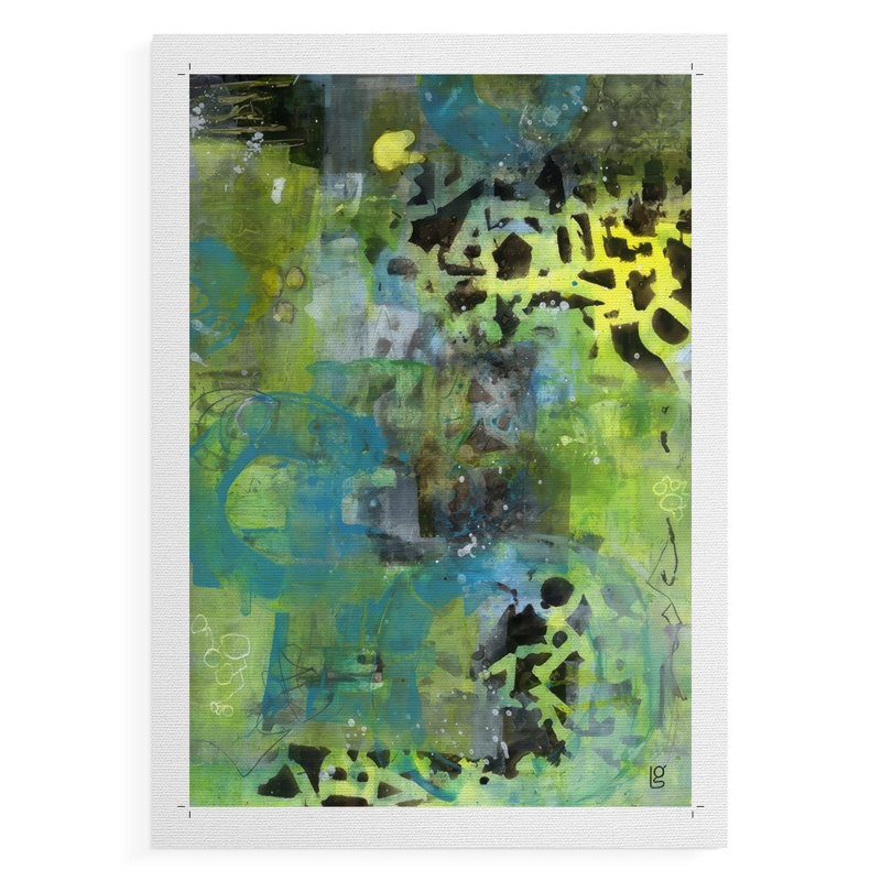 Alphabet soupe abstraite - impression sur toile seulement - non encadrée, H 18 po x l 12 po