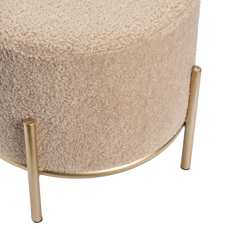 Iron Accent Stool, Cream