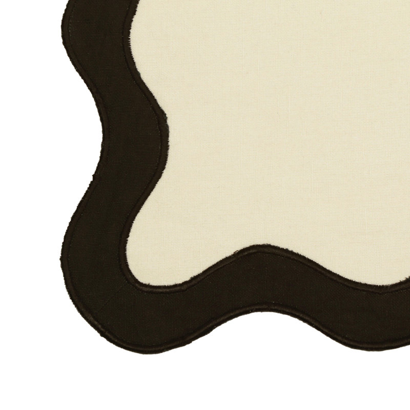 Wavy Challah Cover, Cream/Black