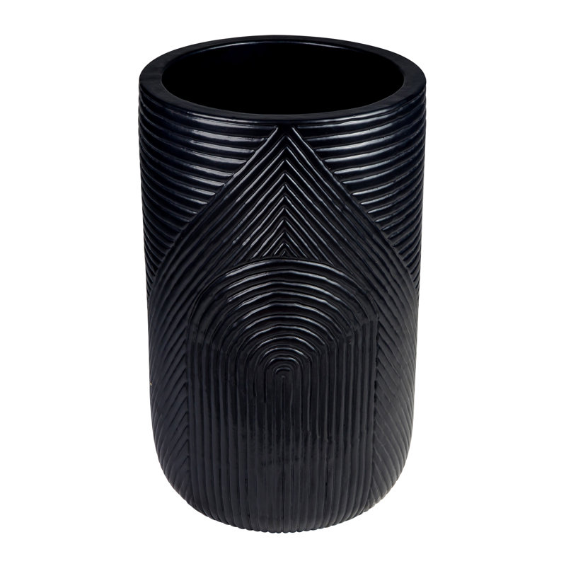 Provenance Signature Handmade Ceramic Planter, Gloss Coal