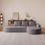 Canapé modulaire moderne en L en chenille avec 3 coussins pour le salon-828061815-828061808