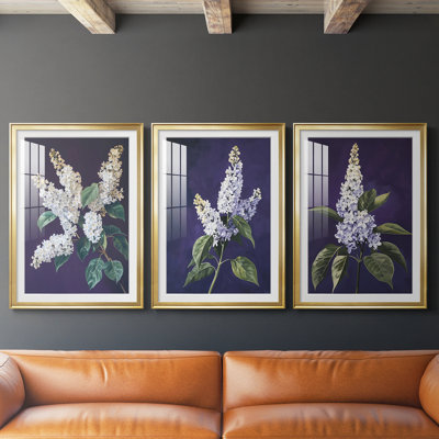 FLORAL Series CCXXIX  -Custom Framed  Premium Print W Matt - 3 Pieces