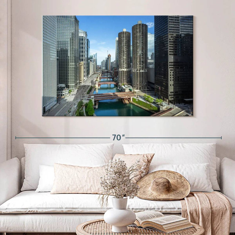Tergel Chicago Riverside Towers, H 34 po x l 51 po