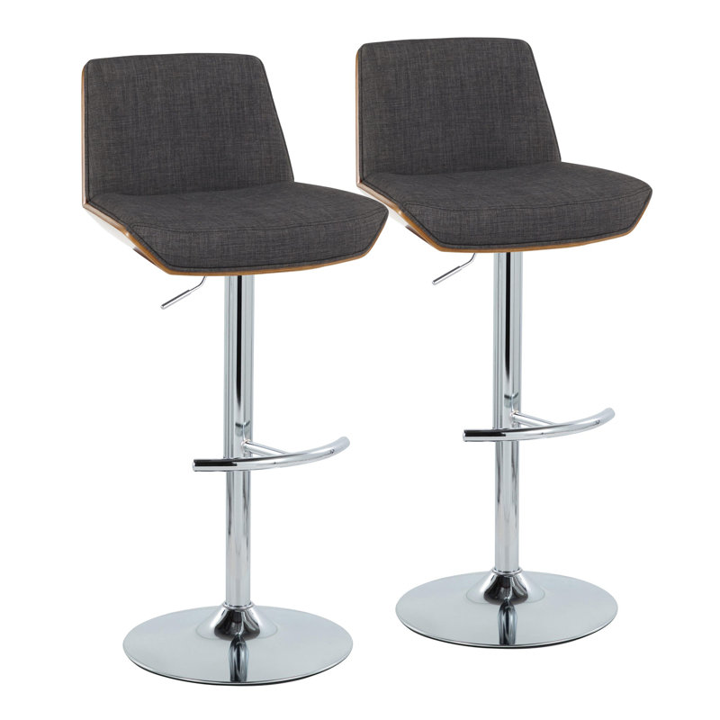 Tabouret de bar réglable avec pivot, Chrome chrome