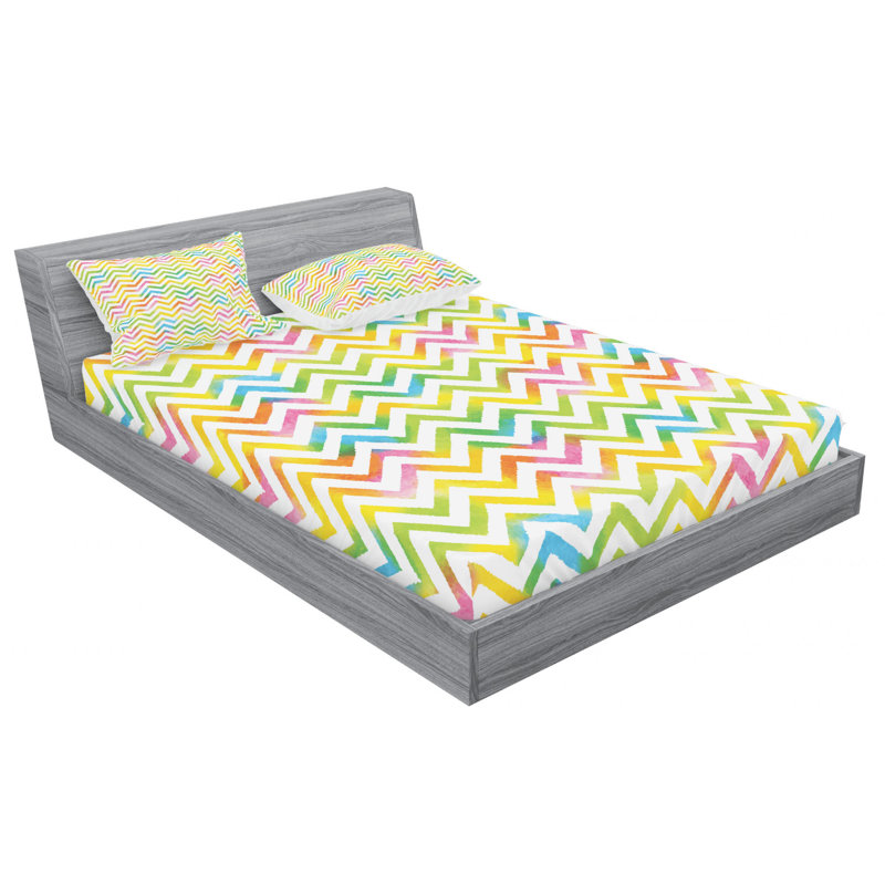 Microfiber Chevron Sheet Set, Queen Sheet Set + Fitted Sheet + 2 Pillowcases