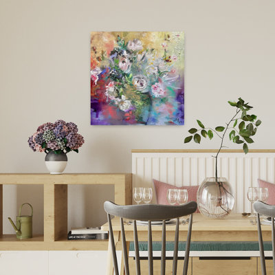 «Vibrant Abstract Bouquet Abstract Colorful Delicate Flower Spring», art mural