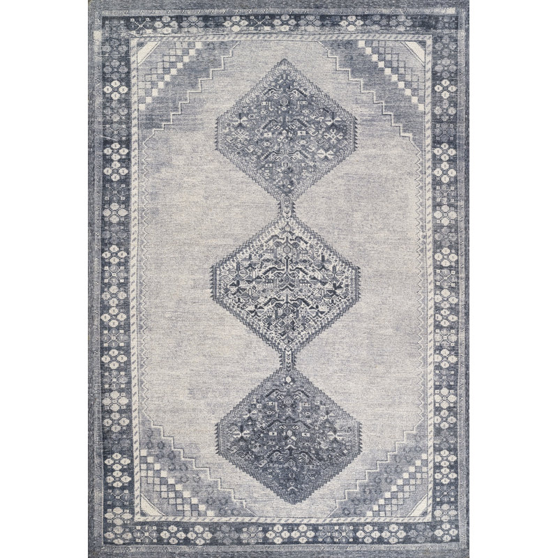 Tapis bleu touffeté à la main Momeni Luna, Tapis de couloir 2 pi x 4 pi