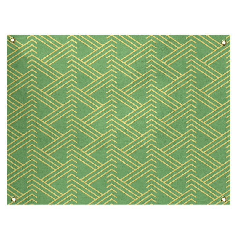 Tapisserie, H 26 po x l 36 po, Vert/jaune