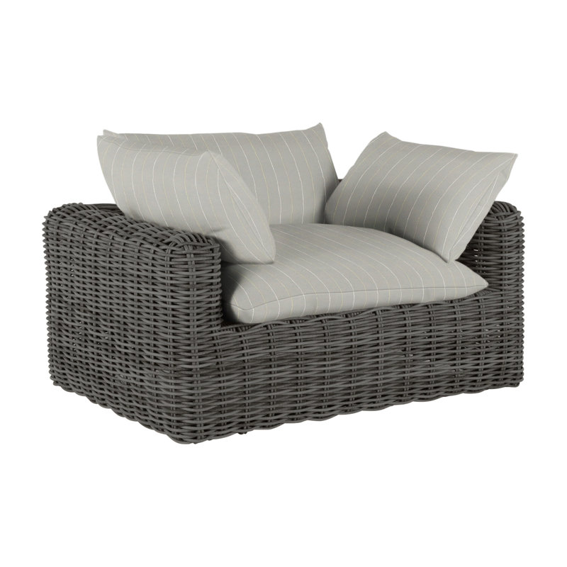 Montecito Patio Chair with Cushions, Raffia, Natural White, No Welt