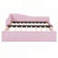 Lit de jour simple tapissier en L rembourré en forme de L avec lit gigogne, rose-2047130410