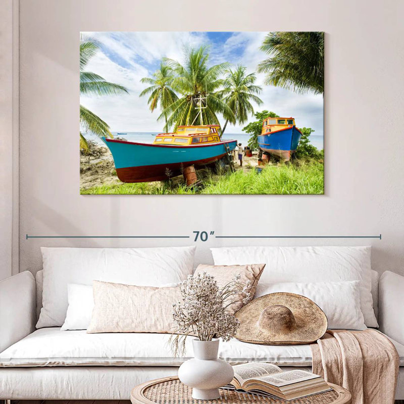 Mehar Six Men's Bay Fishing Boats, 32" H x 48" W