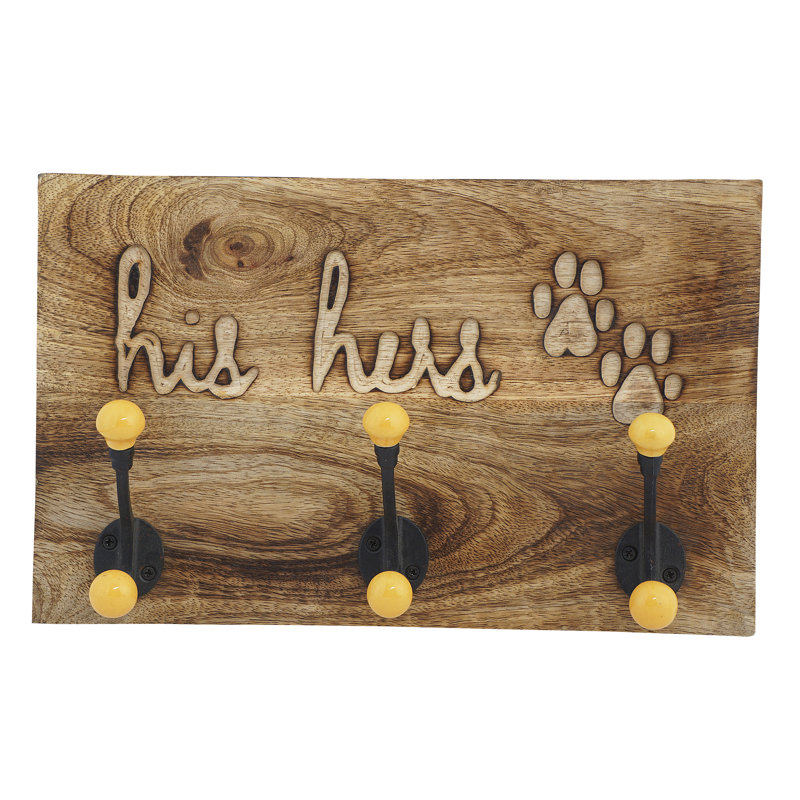 Crochet mural industriel en bois lovers pet