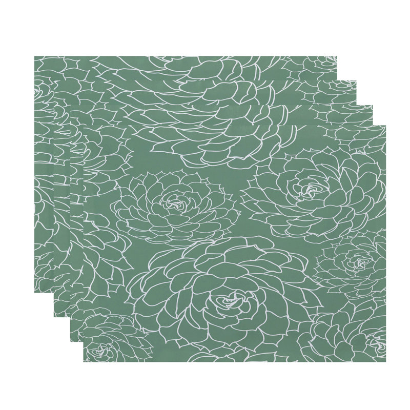 Ensemble de napperons 4 pièces Gorrell, Vert