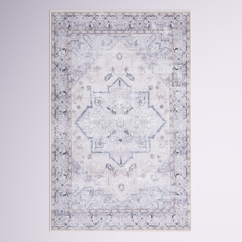 Pashen Performance Machine Washable Oriental Rug, Rectangle 4' x 6'