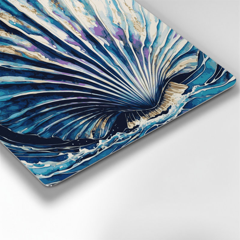 Art mural bleu en métal Coastal, H 192 po x l 192 po x P 0,05 po