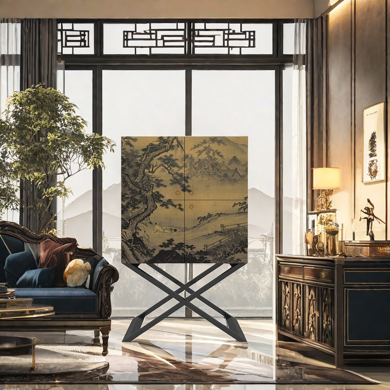 Bibliothèque pratique de style chinois rétro