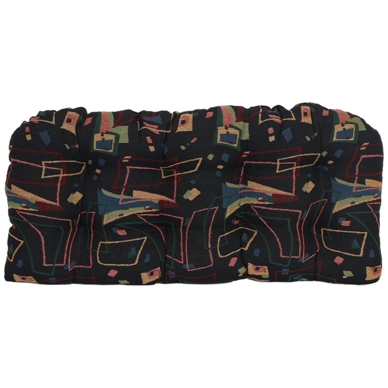 Rounded Back Solid Tapestry Settee Cushion Set (Set Of 3)