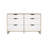 Leota 6 Drawer Double Dresser, Jackson Hickory/White