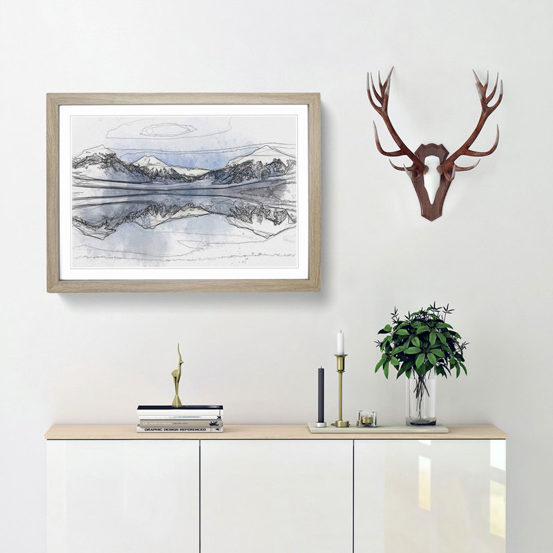 Lake McDonald in Montana in Abstract - Picture Frame Graphic Art Print, Oak Framed, 48cm H x 65cm W x 2cm D