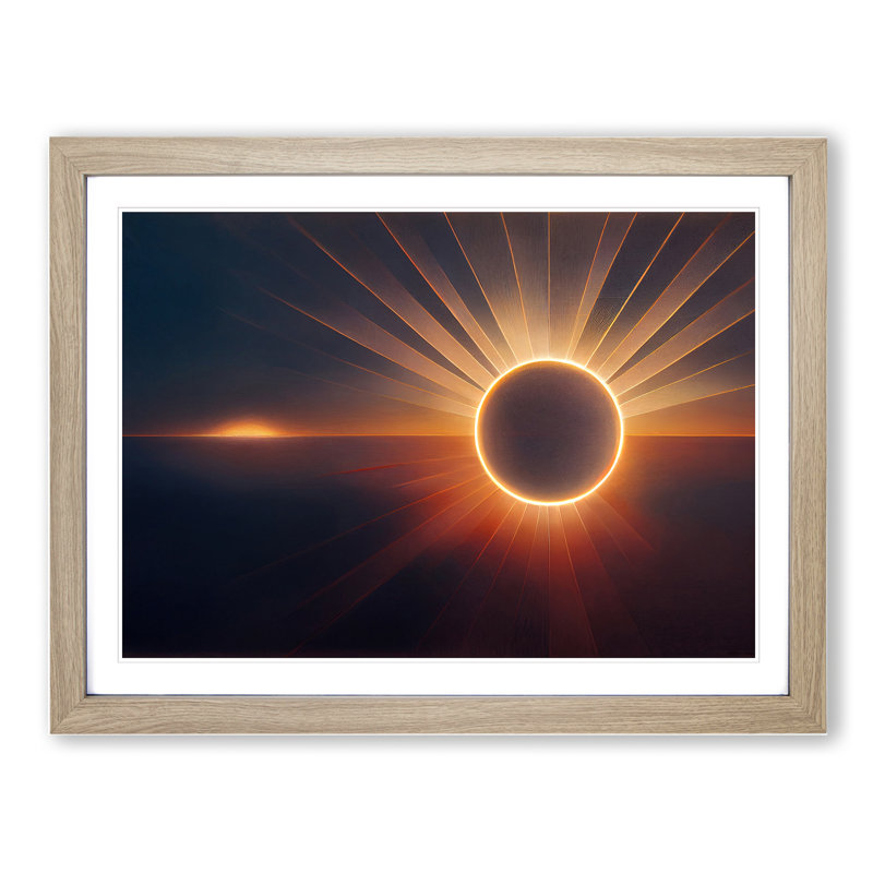 Abstract Sunset Vol.1 - Framed Print, 34cm H x 46cm W x 2cm D, Oak