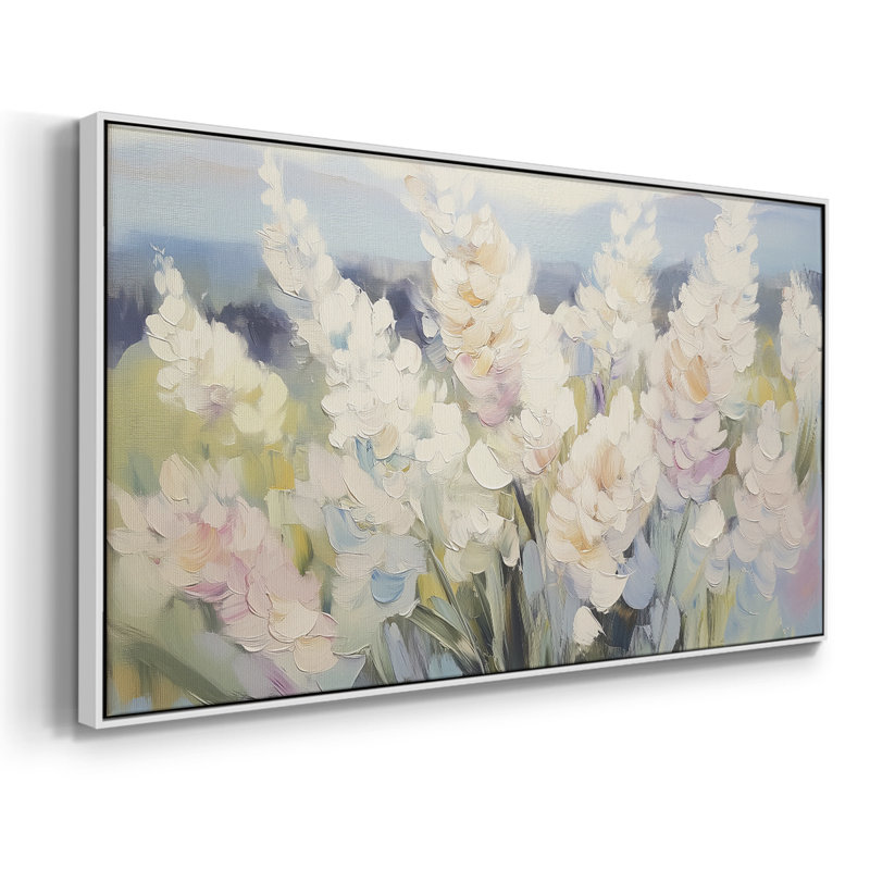Botanical Series-CCVI- Toile tendue avec châssis tendue - Prêt à accrocher, H 21 po x l 41 po, Blanc