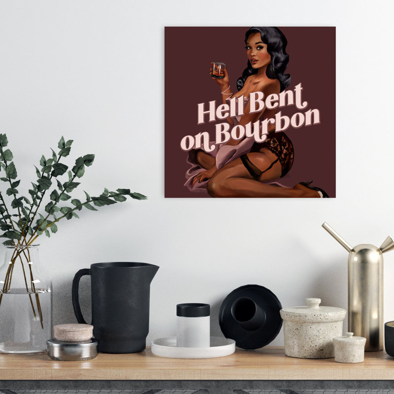 «Hell Bent Classic», art mural rétro élégant, 18" H x 18" W