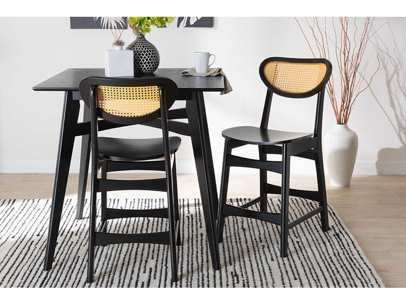Tabouret de comptoir 24 po Amarlia, Panneau de fibres à densité moyenne brun foncé