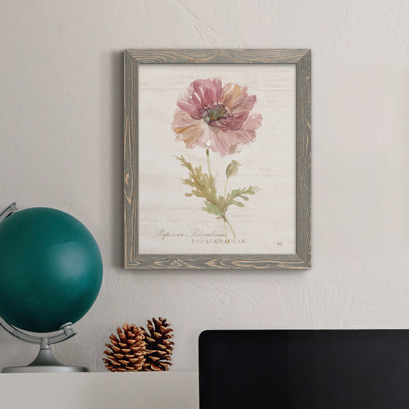 Soft Poppy - peinture sur toile encadrée, Gris, H 37,5 po x l 27,5 po x P 1,5 po