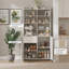 Garde-manger blanc 71 po avec 3 portes en rotin, un tiroir et des tablettes réglables-1564486404