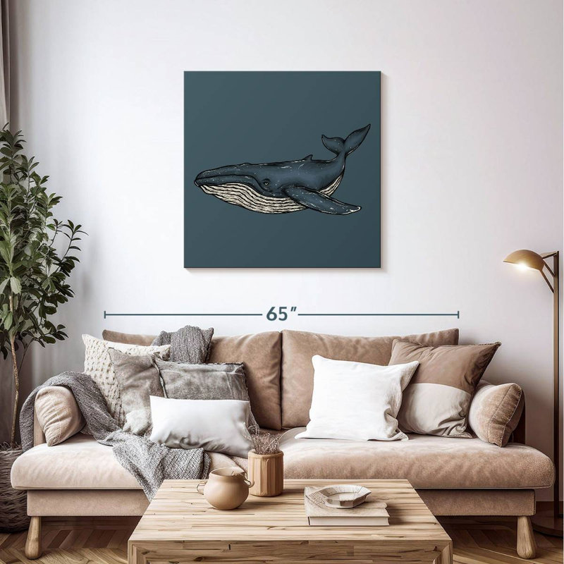 Baleine bleu foncé Crowle, H 36 po x l 36 po