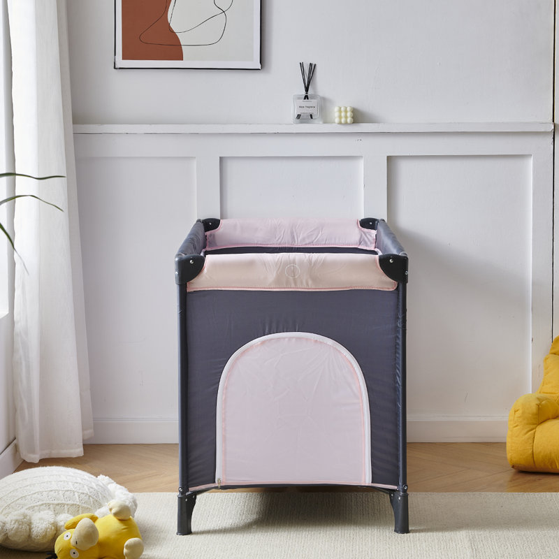 Cot Bed, Gray & Pink