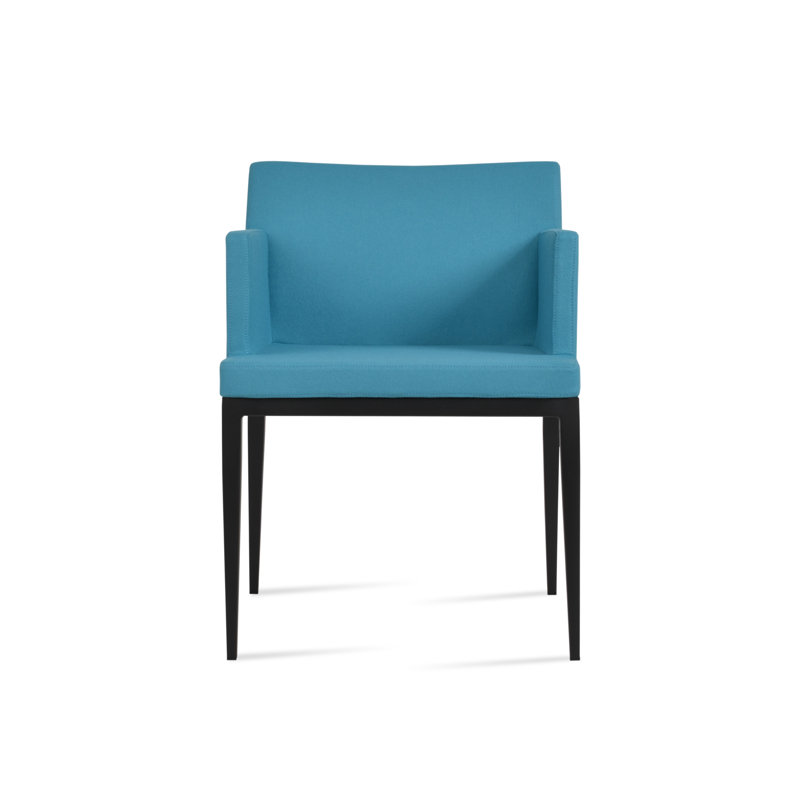 Soho Upholstered Back Arm Chair, Black, Turquoise