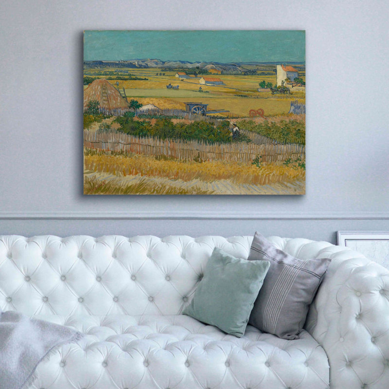 'The Harvest' by Vincent Van Gogh, Giclee Canvas Wall Art, 40" H x 54" W x 1.5" D