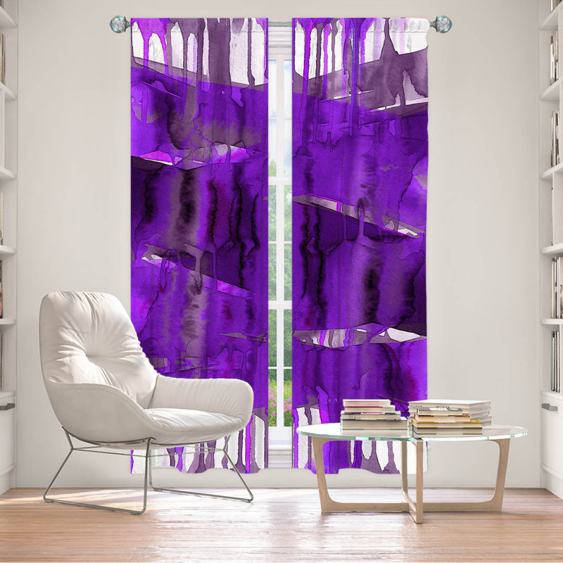 Jemine Room Darkening Curtain Pair, Purple, 20" W x 82" L