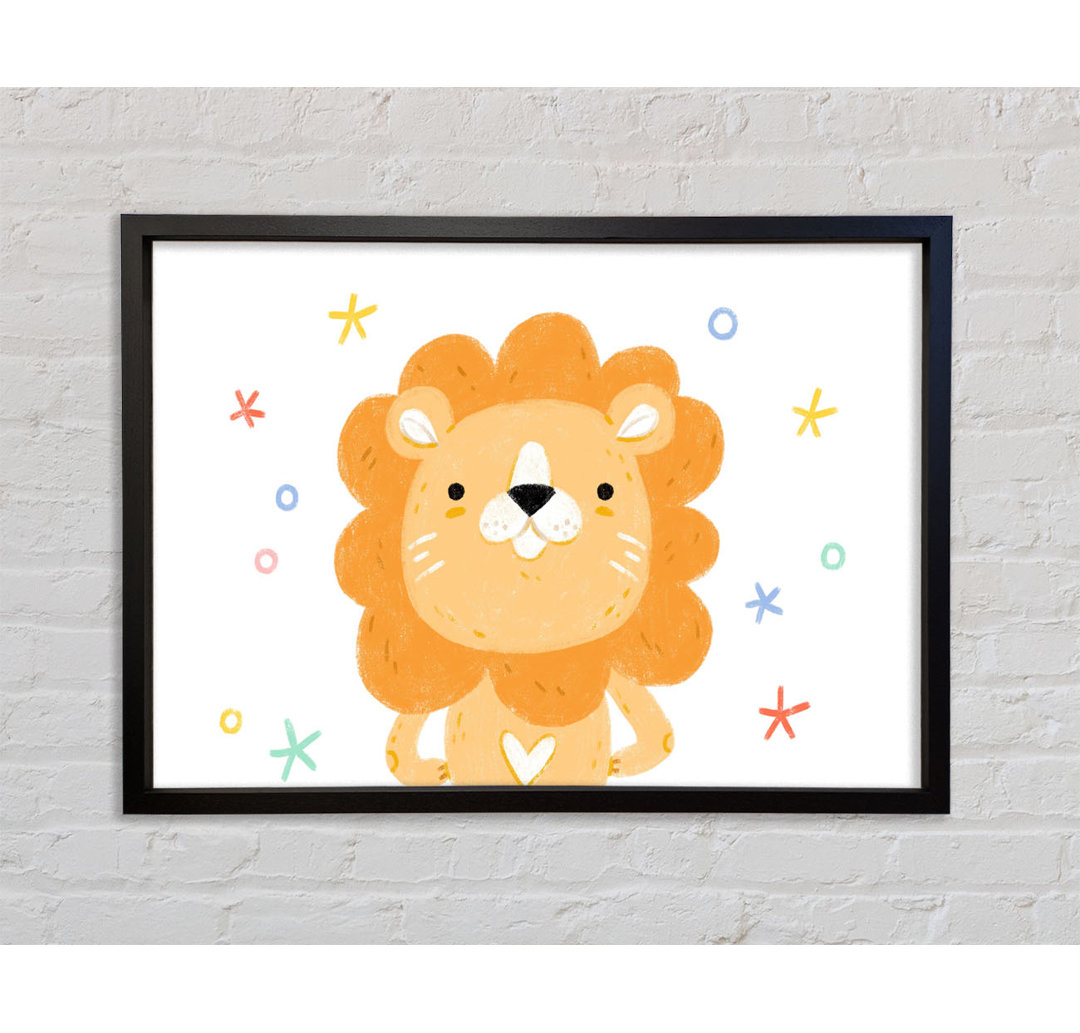 Friendly Lion Colours - Einzelner Bilderrahmen Kunstdrucke auf Leinwand