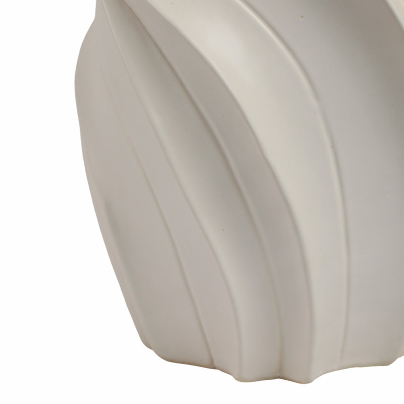 Modern Stoneware Vase with Sculptural Swirl Design - Decorative White Table Vase for Contemporary Living Room, Bedroom, or Office Decor - Elegant Accent for Floral Arrangements or Standalone Display