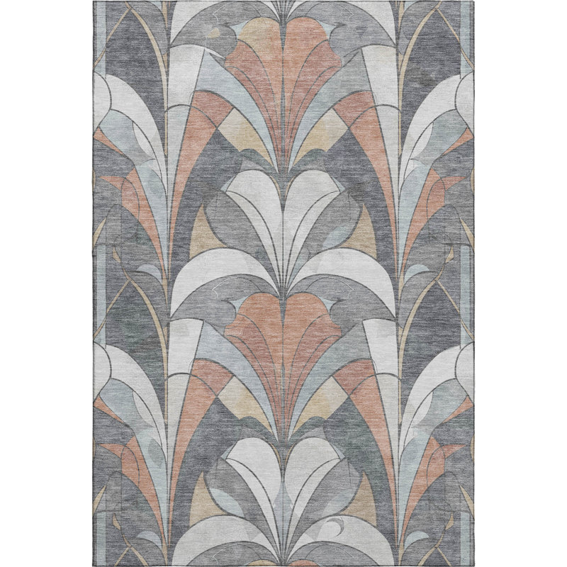 Premium Machine Washable Mayfield modern Rug, Gray, 8' x 10'