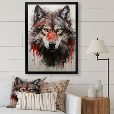 Crimson Wolf Bold II - reproduction d'art sur toile