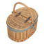 Wicker Empty Lidded Lined Oval Picnic Basket Hamper-1318839173