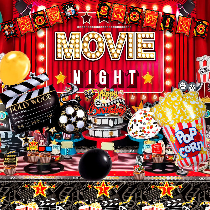 Décorations pour soirée cinéma, 84 pièces pour soirée cinéma
