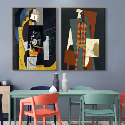 Ensemble de 2 toiles encadrées par Pablo Picasso Wall Art Series # 9 Living Room Home Office Decorations