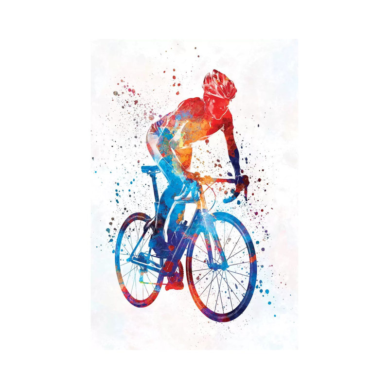 Woman Triathlon Cycling 06 by Paul Rommer - Wrapped Canvas Painting, 101.6 cm H x 66.04 cm W