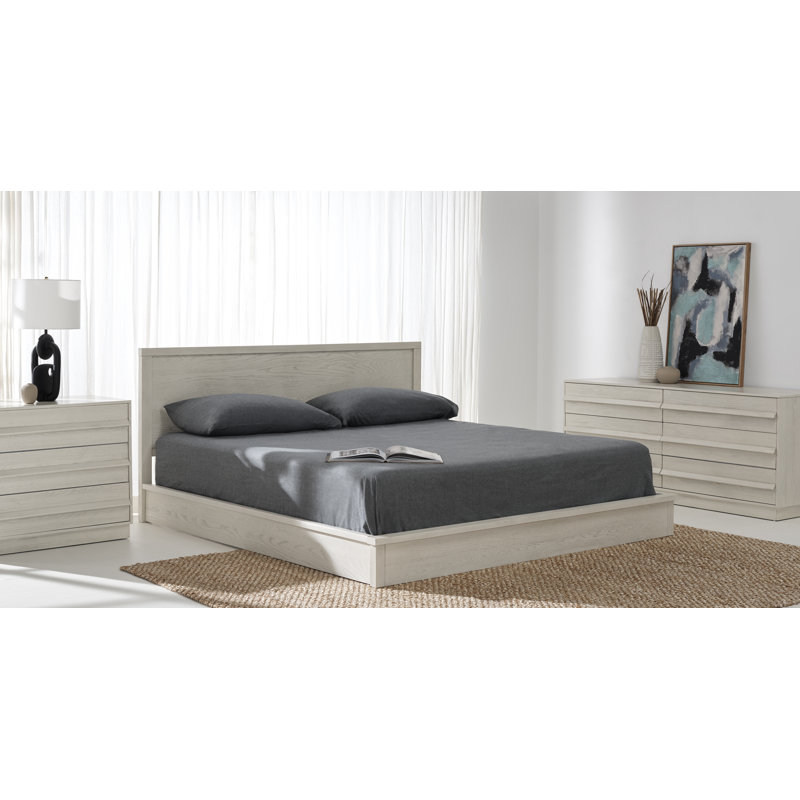 Ensemble de chambre à coucher 3 pièces Sauger, Blanc délavé, Grand
