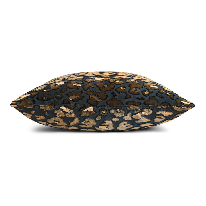 Leopard Square Velvet Pillow, Square 22"H x 22"W, Leopard Copper Ivy