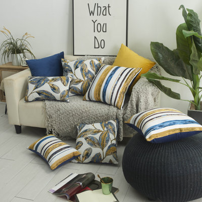 Housse de coussin multi-rayures