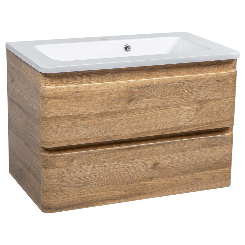 Meuble-lavabo simple avec plateau 27,3 po Hamlen, Teck naturel
