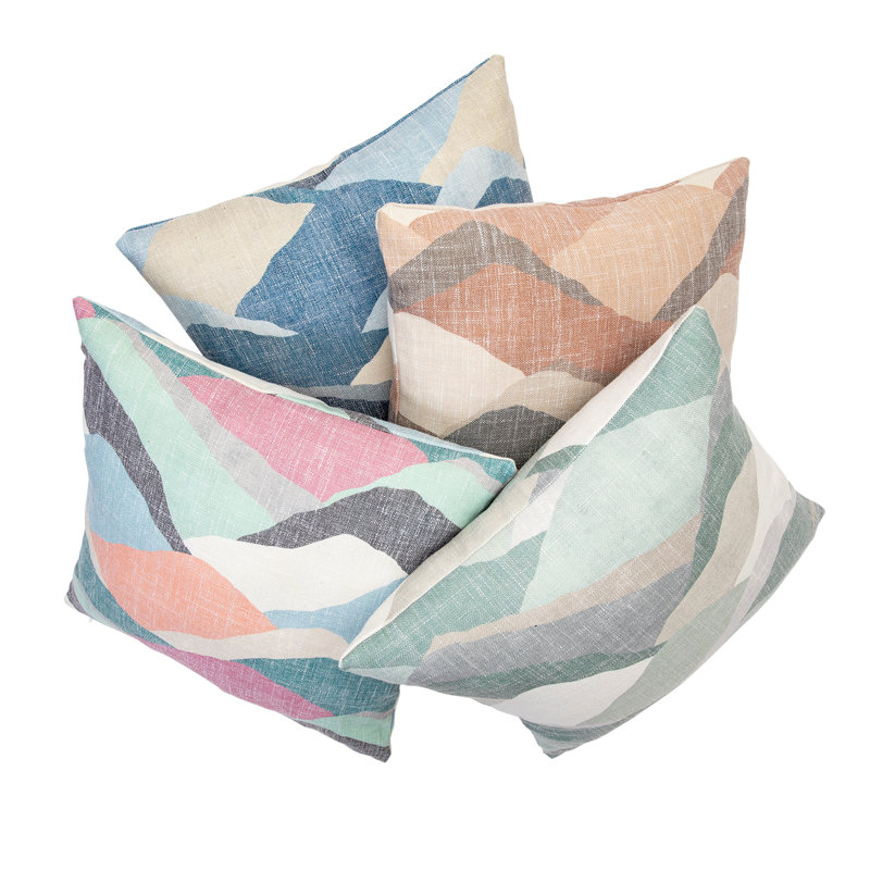 Olympia Throw Pillow Abstract Reversible Throw Pillow, Peridot Green, 22" x 22"